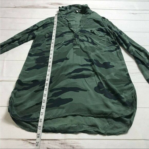 Splendid Women's Camo Print Long Sleeve Blouse Top - Picture 6 of 7